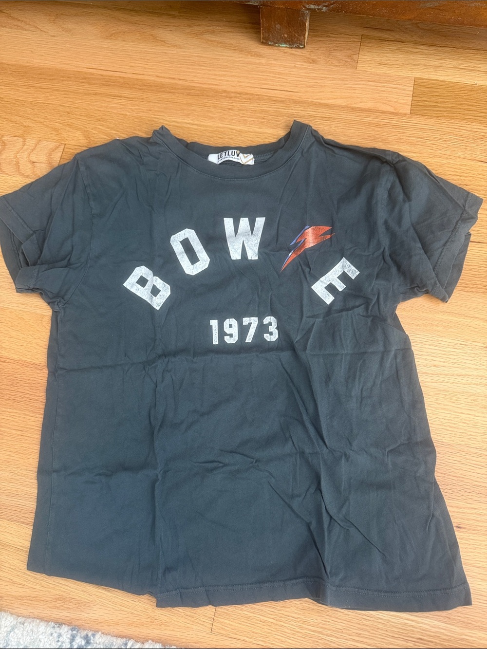 LeLuv Black Bowie 1973 Graphic Short Sleeve Tee